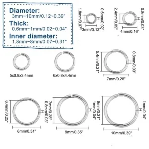 304 stainless steel open jump ring | Ring O stainless steel (harap membaca deskripsi)