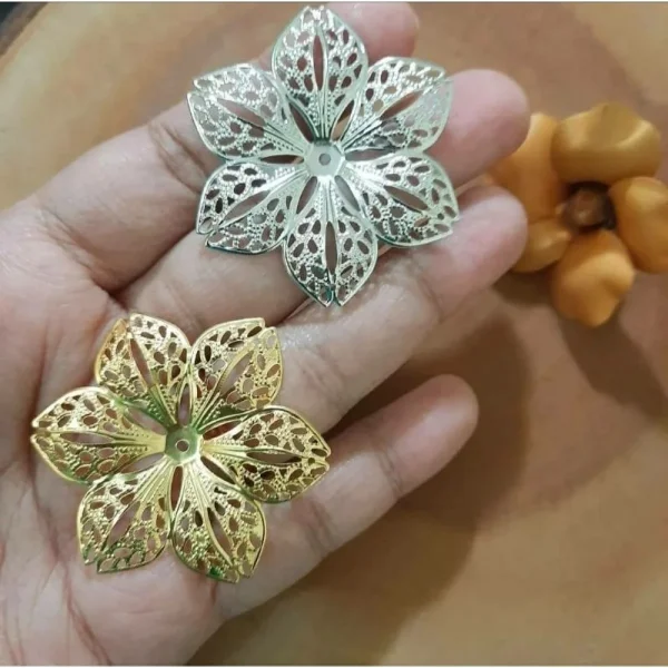 Metal alloy filigree setting brooch | setting bross