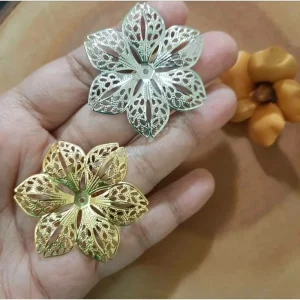 Metal alloy filigree setting brooch | setting bross