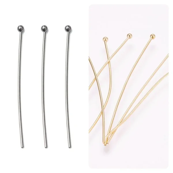 304 stainless steel brass ball headpins | paku pentul bahan stainless dan tembaga
