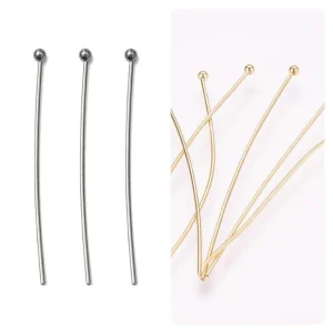 304 stainless steel brass ball headpins | paku pentul bahan stainless dan tembaga