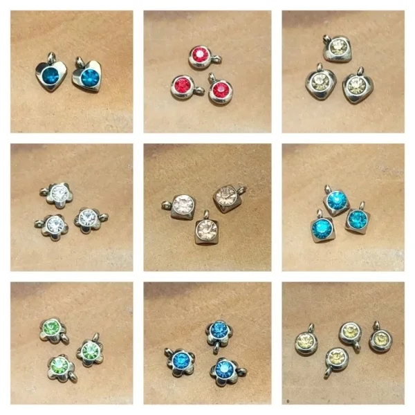 304 stainless steel glass rhinestones charms
