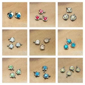 304 stainless steel glass rhinestones charms