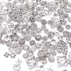 Metal alloy mixed shape bead cap spacer | manik pembatas topi manik