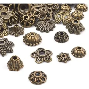 Metal alloy mixed shape bead cap spacer | manik pembatas topi manik