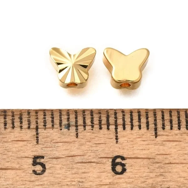 18k gold plated brass butterfly spacer beads