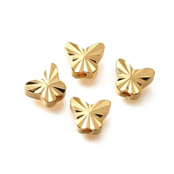 18k gold plated brass butterfly spacer beads