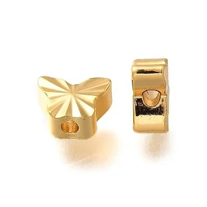 18k gold plated brass butterfly spacer beads