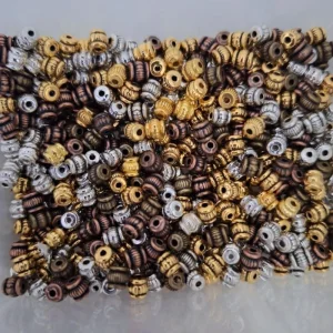 Metal alloy barrel spacer beads | manik manik tembaga