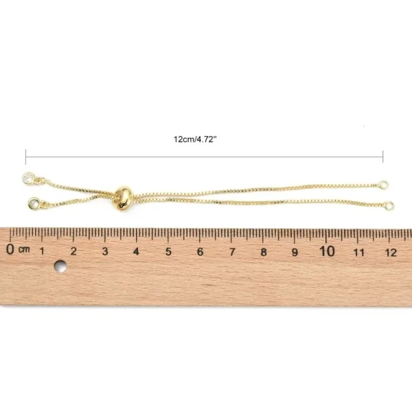 Rack plating brass copper chain bracelet making with rhinestone | gelang rantai copper dgn mata crystal