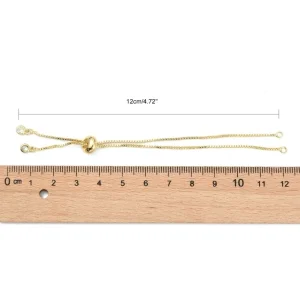 Rack plating brass copper chain bracelet making with rhinestone | gelang rantai copper dgn mata crystal