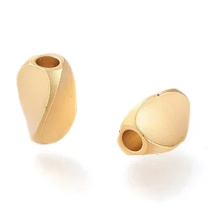 14k gold plated twist finishing matte spacer beads | manik twist emas doff