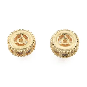 Column Brass Micro Pave Clear CZ Beads, Real 14K Gold Plated | manik tabung zircon