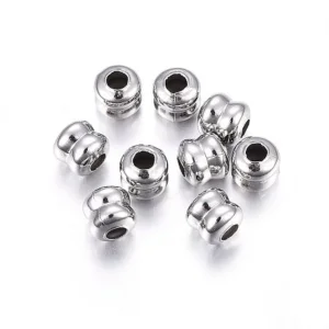 304 stainless steel groove column beads (5 pcs)