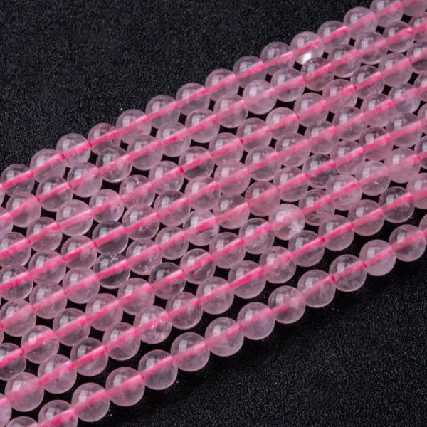 Natural Rosequartz round beads | manik batu alam rose quartz