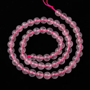 Natural Rosequartz round beads | manik batu alam rose quartz