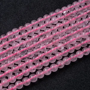 Natural Rosequartz round beads | manik batu alam rose quartz
