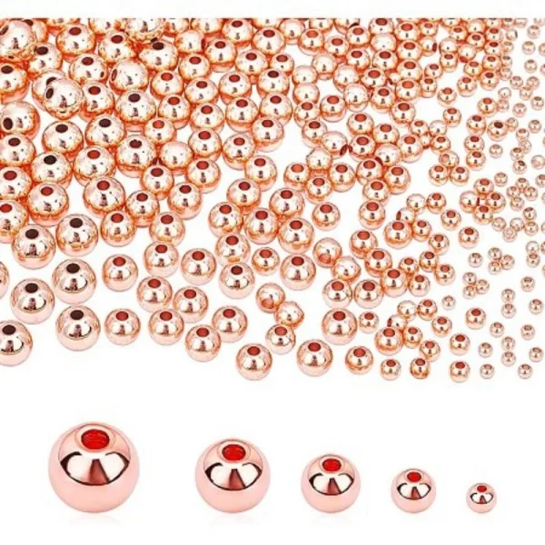 14k rosegold plated round spacer beads