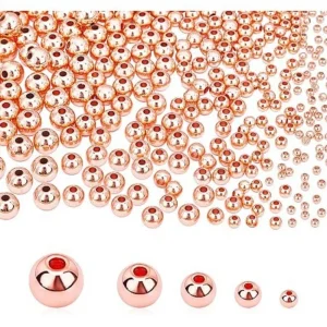 14k rosegold plated round spacer beads
