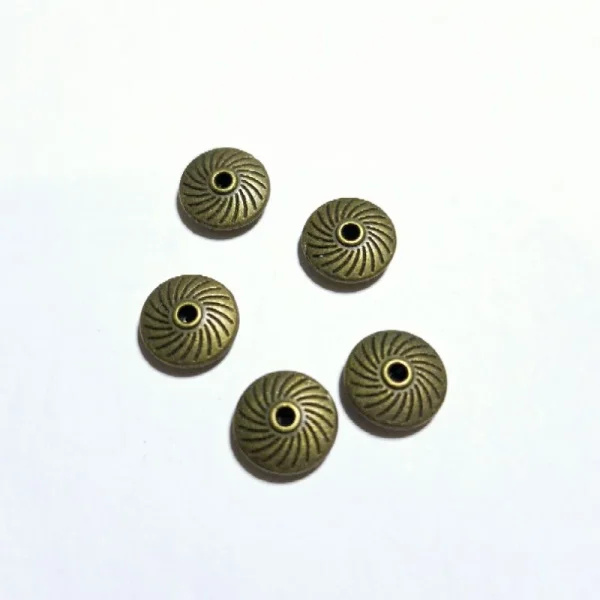 Metal alloy flat round spacer beads
