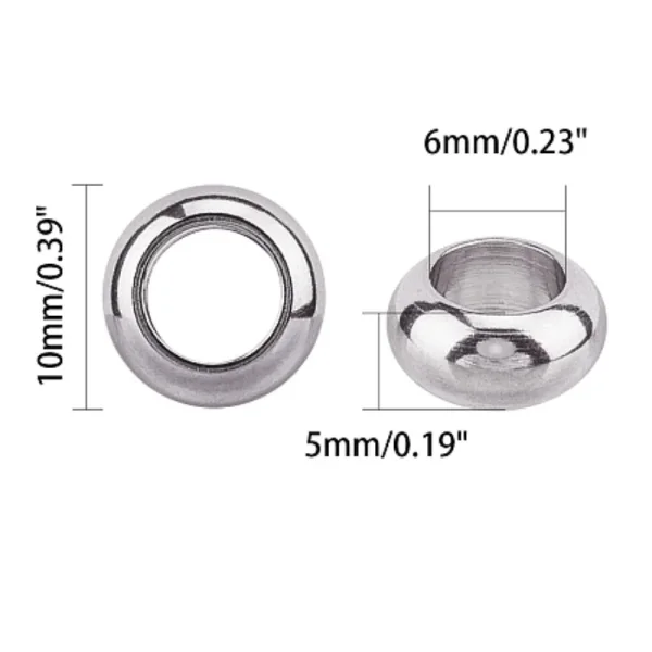 304 stainless steel rondelle beads | manik stainless rondel