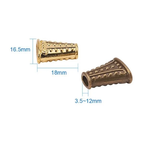 Metal alloy cone bead caps