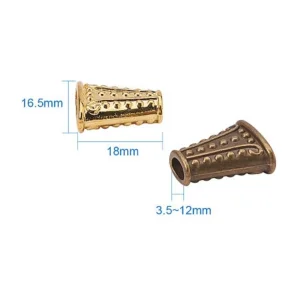 Metal alloy cone bead caps