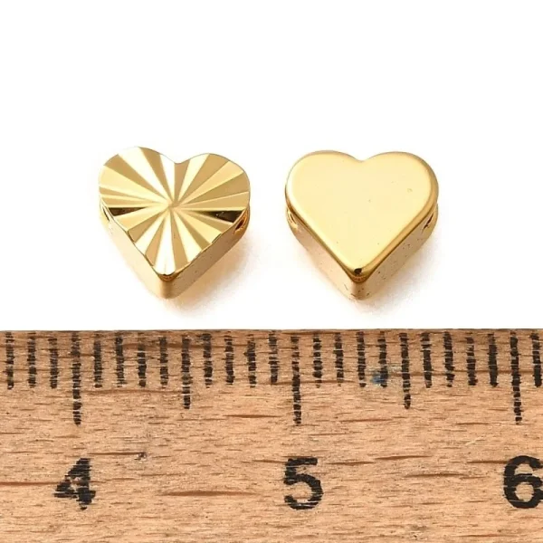 18k gold plated heart spacer beads | manik hati lapis emas