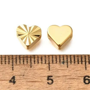 18k gold plated heart spacer beads | manik hati lapis emas