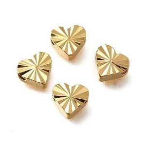 18k gold plated heart spacer beads | manik hati lapis emas