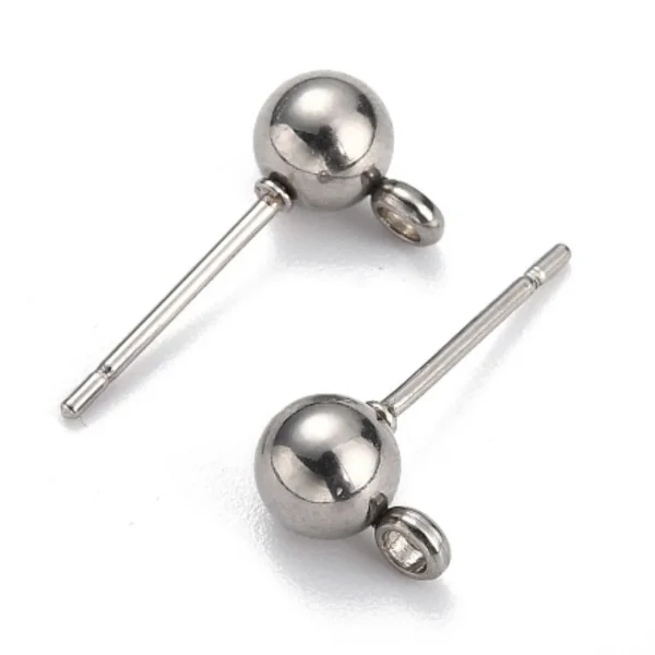 304 stainless steel stud earrings with loop | anting stainless (harap deskripsi dibaca ya)