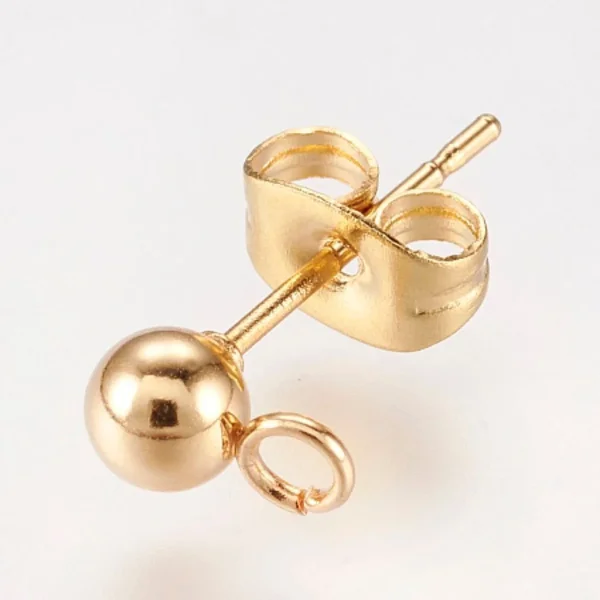 304 stainless steel stud earrings with loop | anting stainless (harap deskripsi dibaca ya)