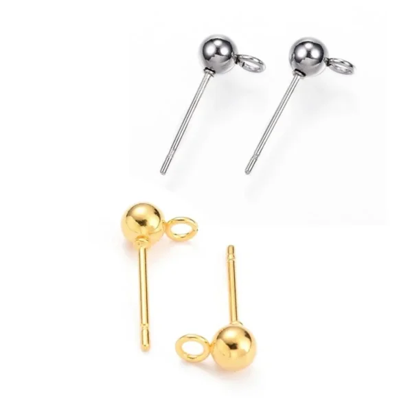304 stainless steel stud earrings with loop | anting stainless (harap deskripsi dibaca ya)