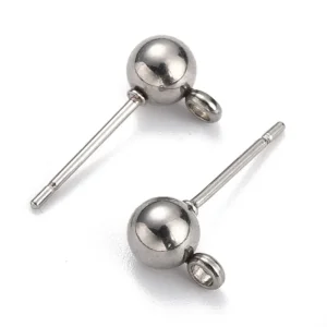 304 stainless steel stud earrings with loop | anting stainless (harap deskripsi dibaca ya)