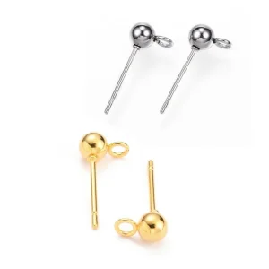 304 stainless steel stud earrings with loop | anting stainless (harap deskripsi dibaca ya)