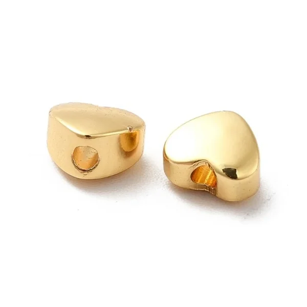 18k gold plated heart spacer beads