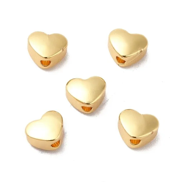 18k gold plated heart spacer beads