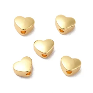 18k gold plated heart spacer beads