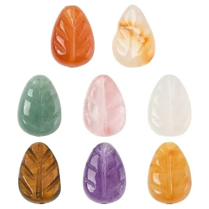 Natural mix gemstone leaf shape | manik batu alam bentuk daun (1pc)