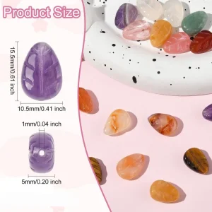 Natural mix gemstone leaf shape | manik batu alam bentuk daun (1pc)