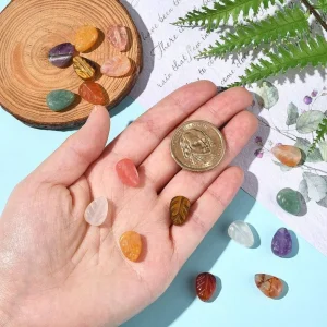 Natural mix gemstone leaf shape | manik batu alam bentuk daun (1pc)