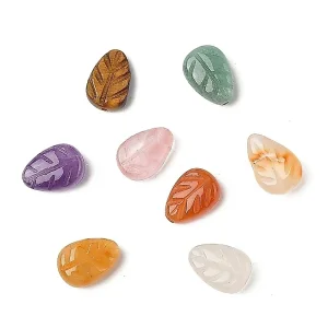 Natural mix gemstone leaf shape | manik batu alam bentuk daun (1pc)