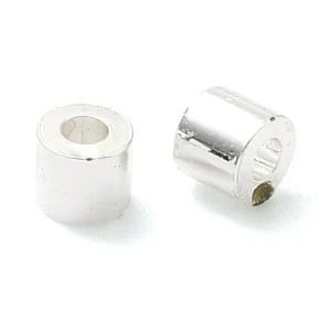 925 silver plated brass column tube spacer beads (10pcs) | manik tabung kecil lapis silver