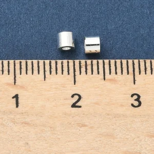 925 silver plated brass column tube spacer beads (10pcs) | manik tabung kecil lapis silver
