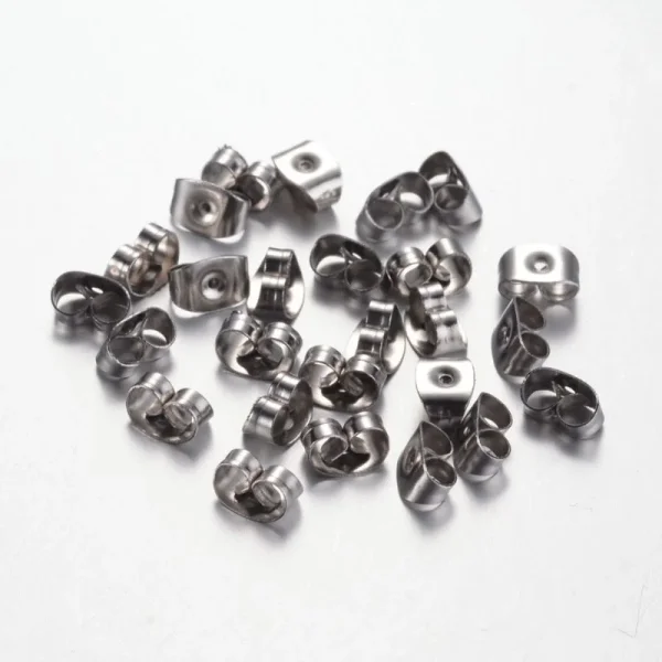 304 stainless steel flat round blank peg stud earrings | bahan anting tusuk lengkap