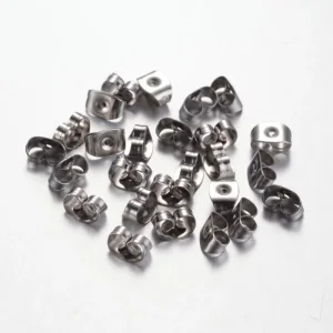 304 stainless steel flat round blank peg stud earrings | bahan anting tusuk lengkap