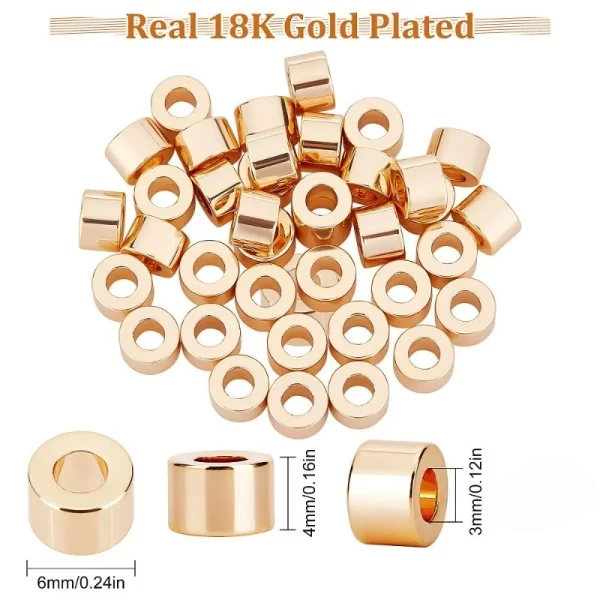 18k gold plated column shape spacer beads | manik lapis emas