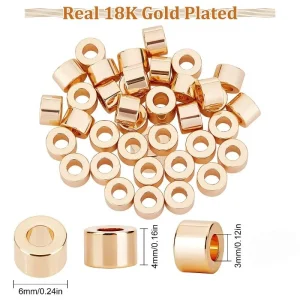 18k gold plated column shape spacer beads | manik lapis emas