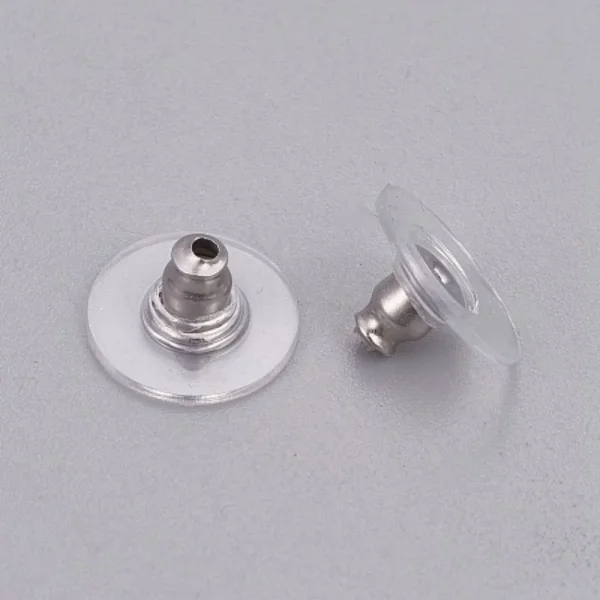304 stainless steel ear nuts earrings back with plastic | sumbat giwang