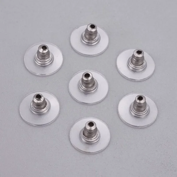 304 stainless steel ear nuts earrings back with plastic | sumbat giwang